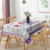 Lofaris Wood American Flag Dwarf Independence Day Tablecloth